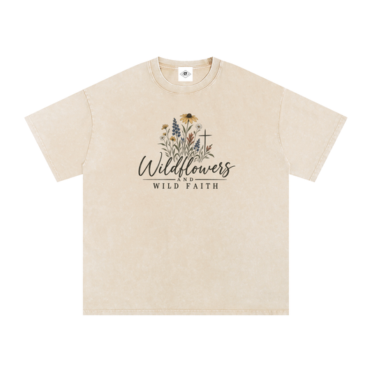 Wildflowers & Wild Faith T-Shirt - Apricot